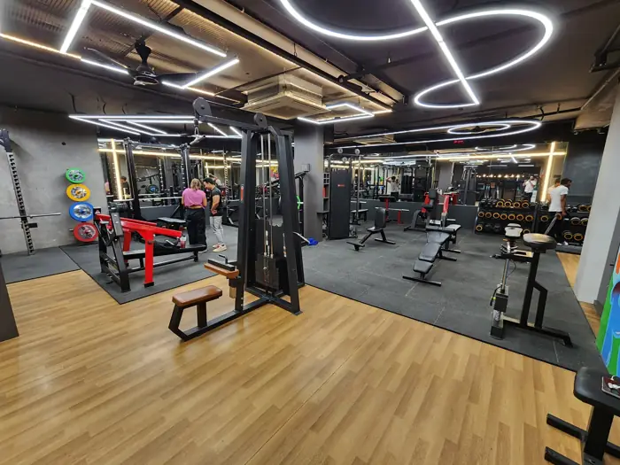 Lat pulldown and the dumbbell rack