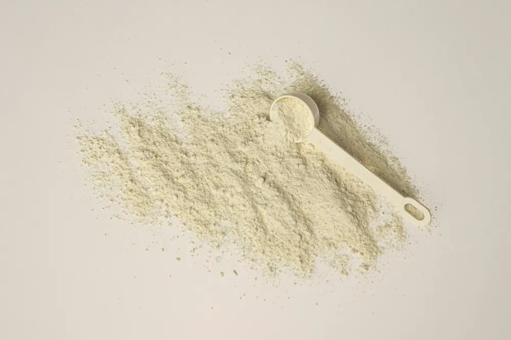 Scoop resting in protein powder